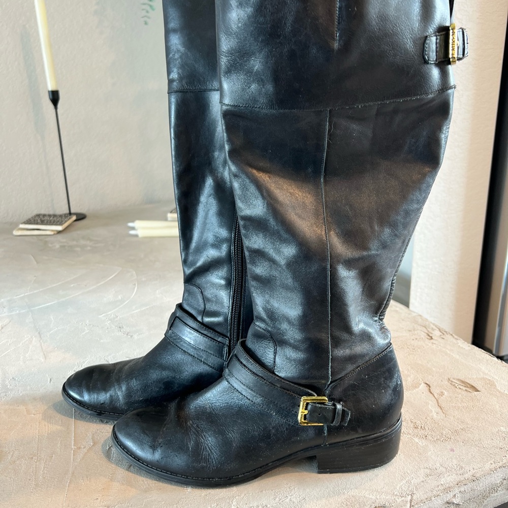 Ralph Lauren Knee-High Black Riding Boots